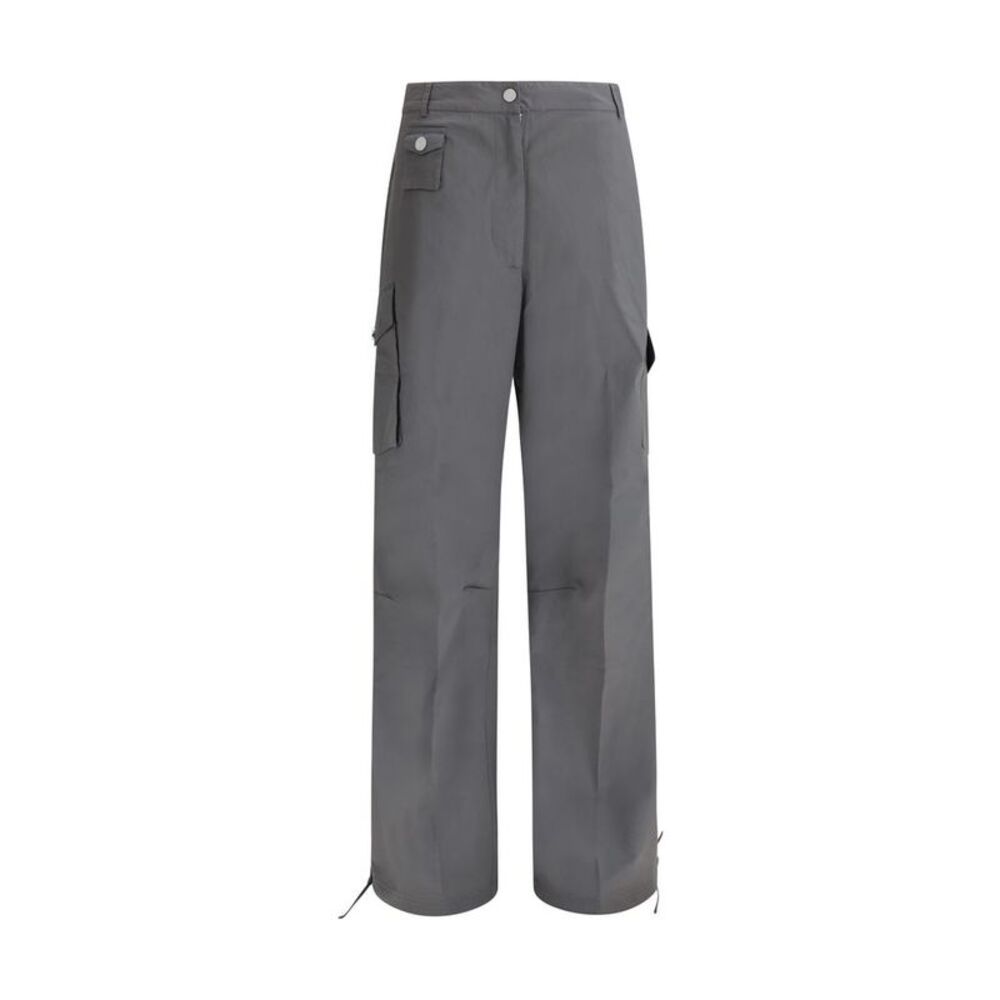 Ganni Gray Cotton Cargo Women's Pants